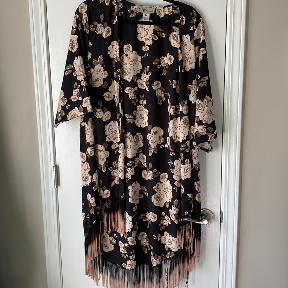 Fringe long jacket